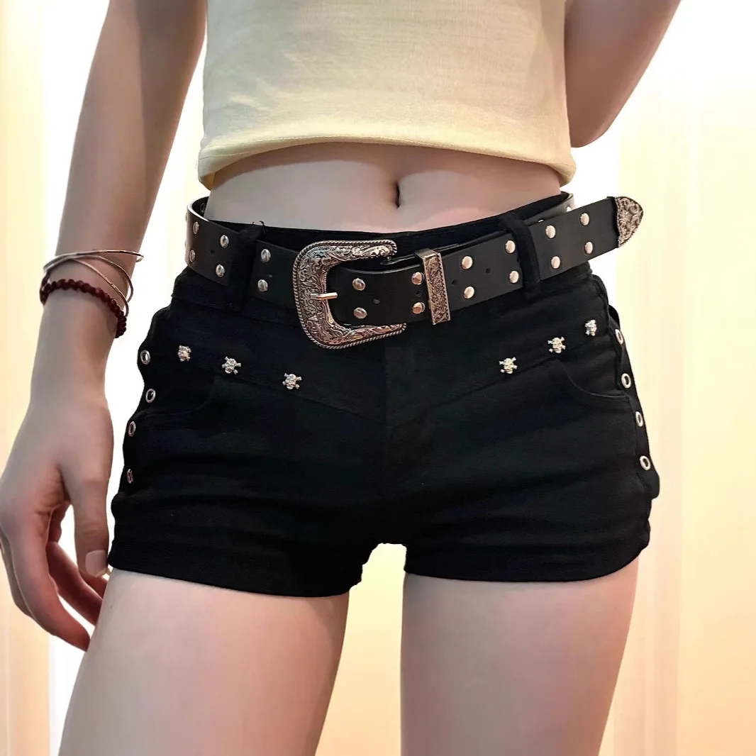 

Slimming Low-Waist American k Y2K Hot orts Casual Sle Iron-Free Cotton Jeans Women's Faion Spring Season Mid-Elastic