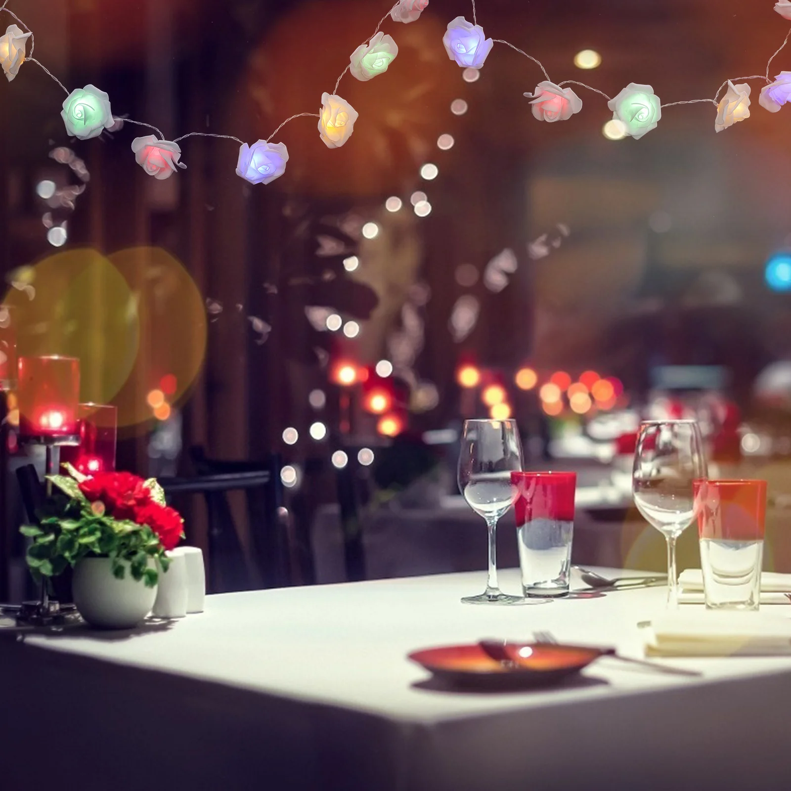 1pc rosa luz da corda fada romântico feriado festival festa decoração para árvore de natal janela parede brilho iluminação