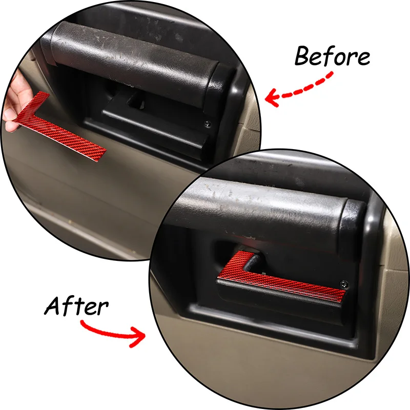 

For Hummer H2 2003-2007 soft carbon fiber car inner handle decoration sticker interior modification accessories