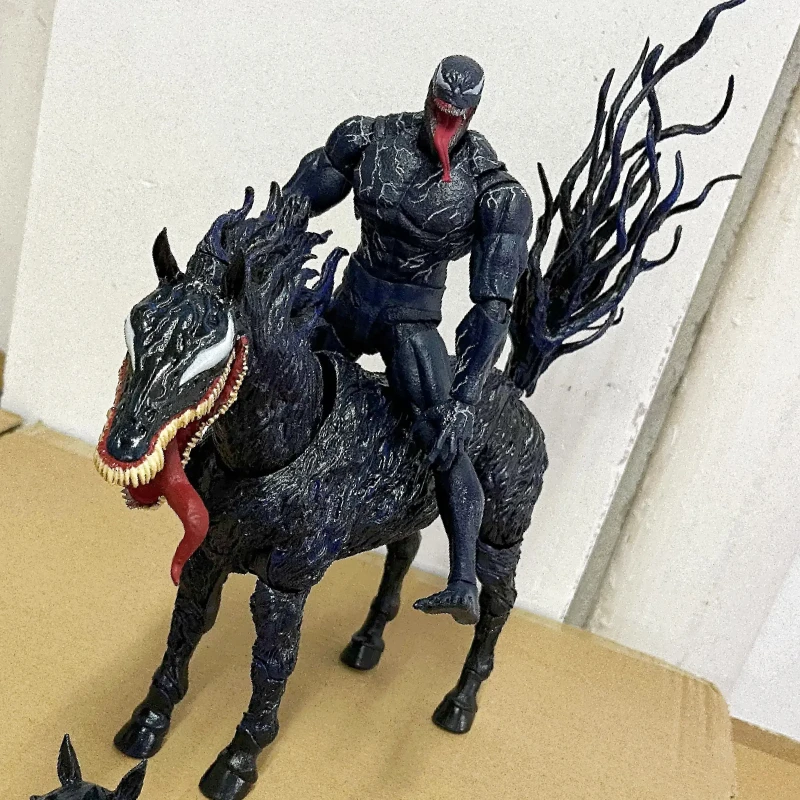 Venom The Last Dance: Venom Anime Action Figure Venom Horse Change Face Statue Model Toys Collectible Christmas Halloween Gifts