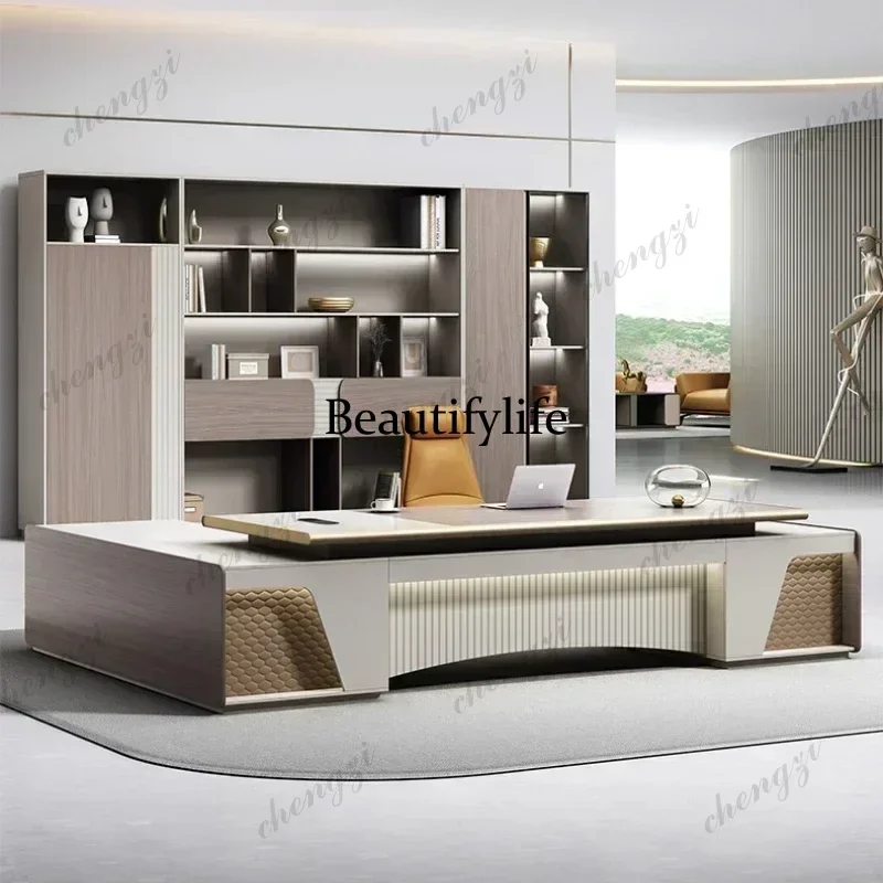 D178 0776 Dresser Luxury Simple Modern Light President Boss Table Office Desk Computer Desk Tables Room Desks Gaming Table Filin