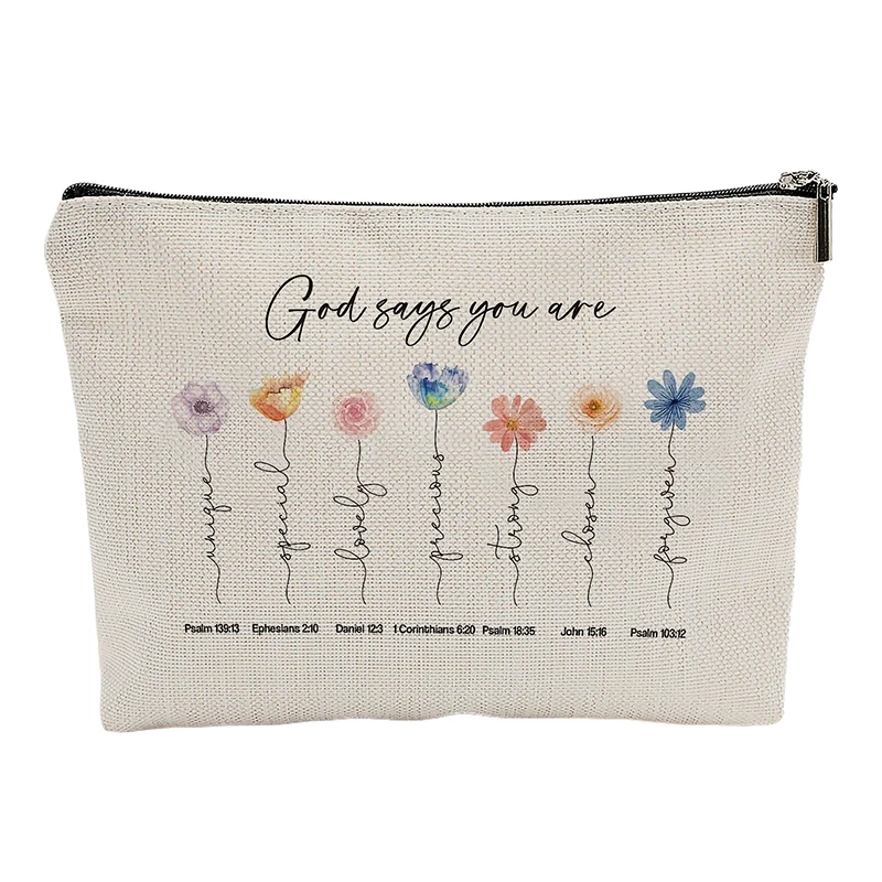 God Says You Are Scripture Makeup Bag Christian Mom Gift Inspirational Bible Verse Cosmetic Bag Affirmations Encouragement Gifts