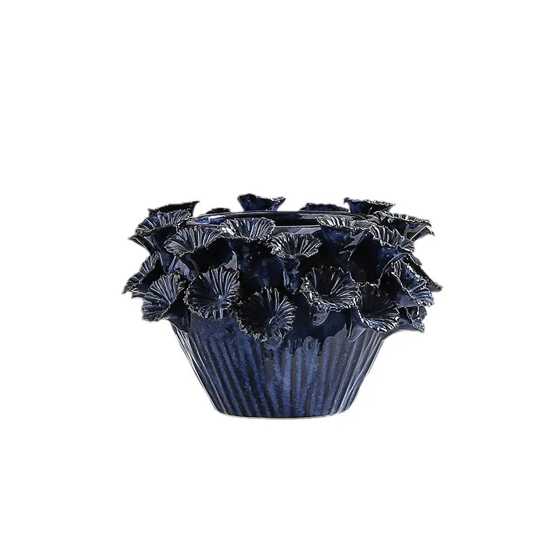 

Ceramic vase, flower pot, heavy craftsmanship, decal installation, flower glaze, European and American style soft decoration