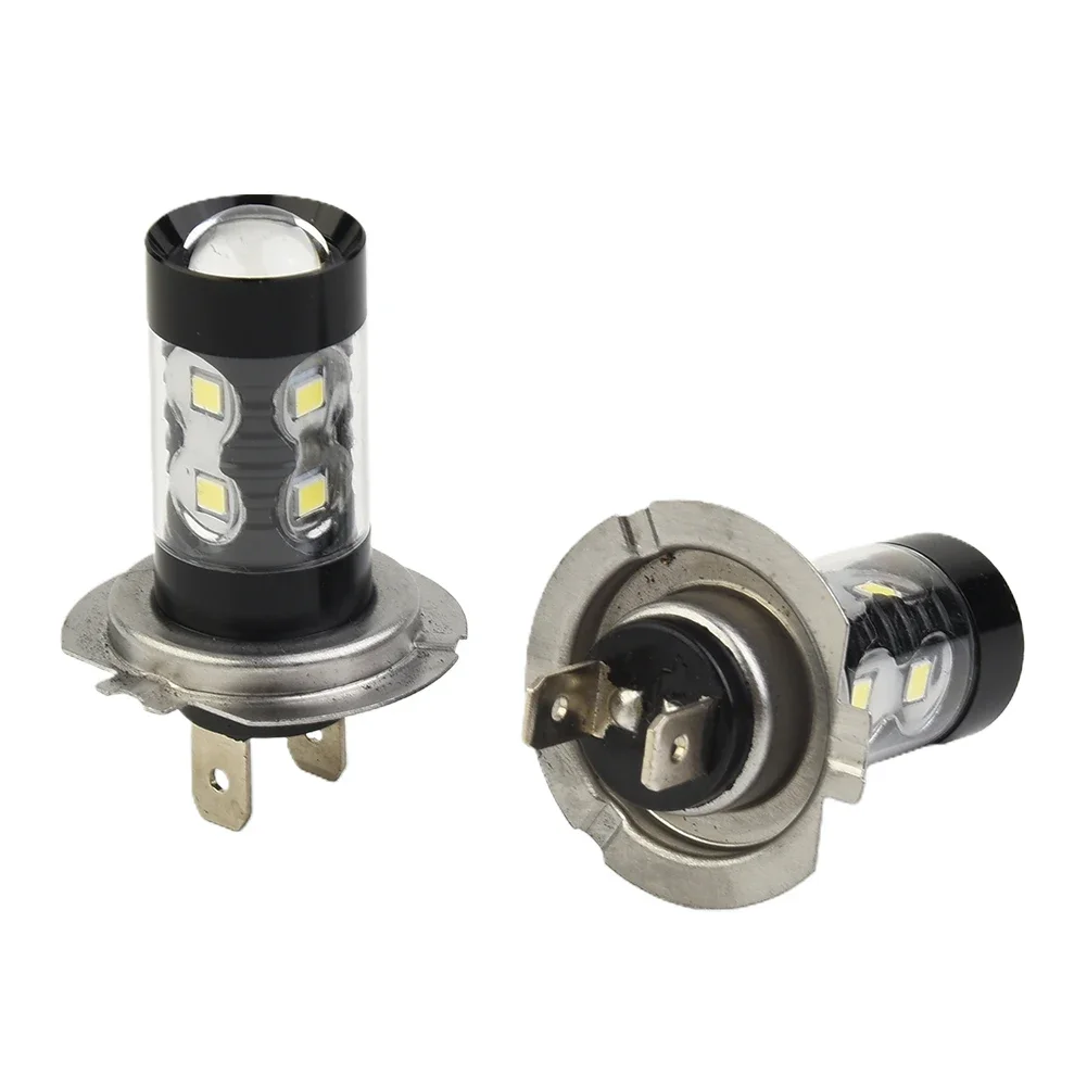 Farol LED de alta potência luz de nevoeiro, lâmpadas DRL, luzes brancas do carro, lâmpada automática, H7, 80W, 6000K, 2pcs