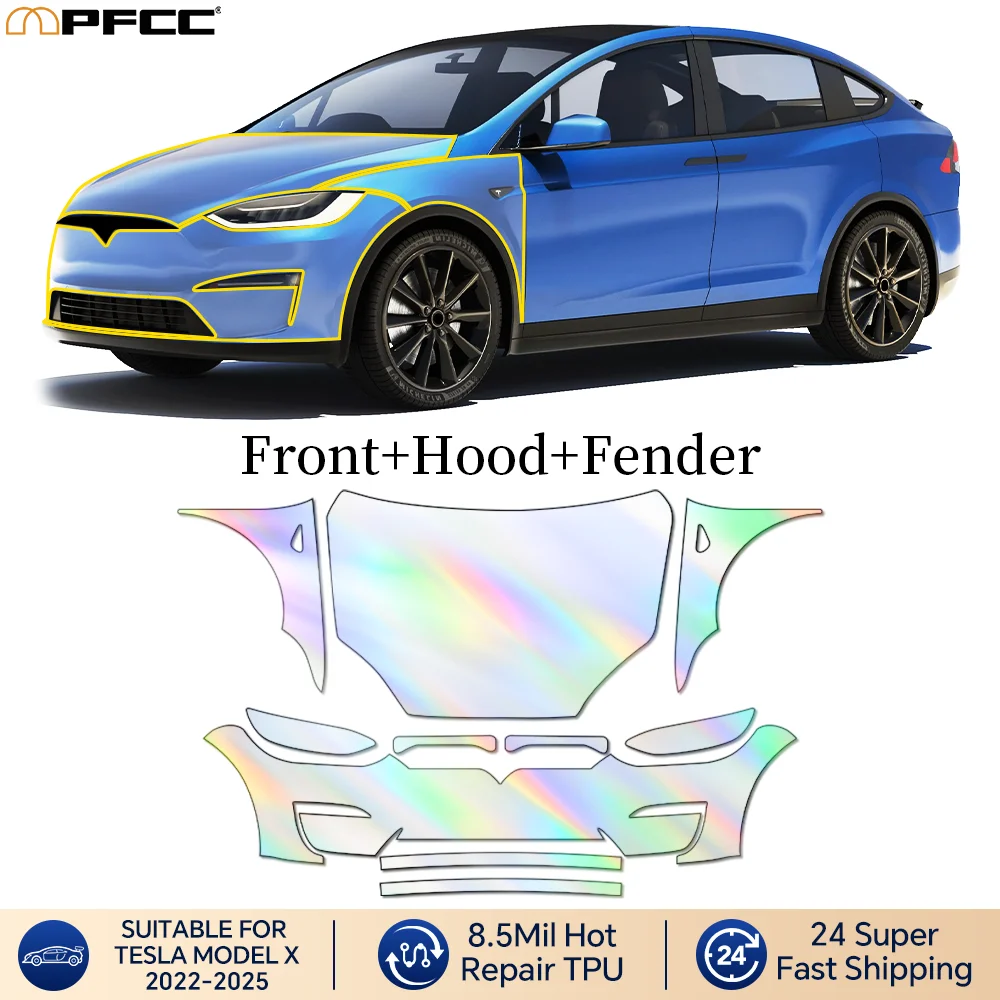 

For Tesla Model X 2022-2025 Car Precut Paint Protection Film Full Vehicle Anti-scratch Exterior TPU PPF Transparent Anti Scratch