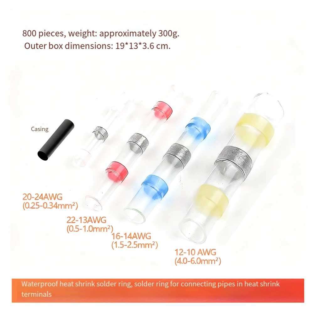 Waterproof Wire Connectors Kit Cable Waterproof Wire Connectors Solder Seal Connectors Thermoplastic Glue Layer