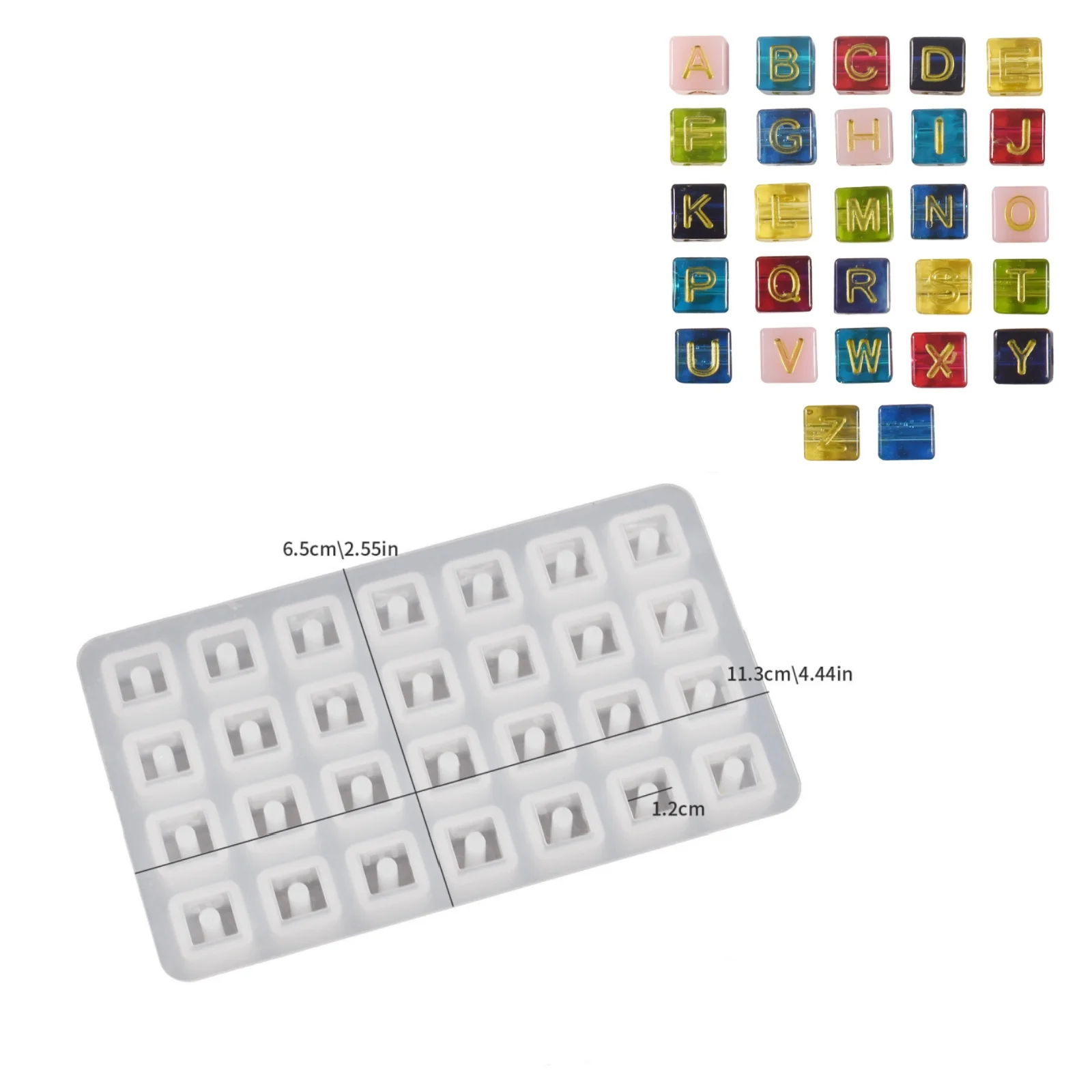 

Силиконовая форма для квадратных бусин, 26 букв, форма для алфавита, браслета из эпоксидной смолы, формы для самостоятельного изготовления ожерелий, ювелирных изделий, литья