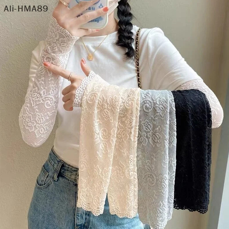 

Stylish Elegant Scar Covering Lace Arm Covers Women Breathable Sunscreen Embroidered Details Ideal For Outdoor Activities