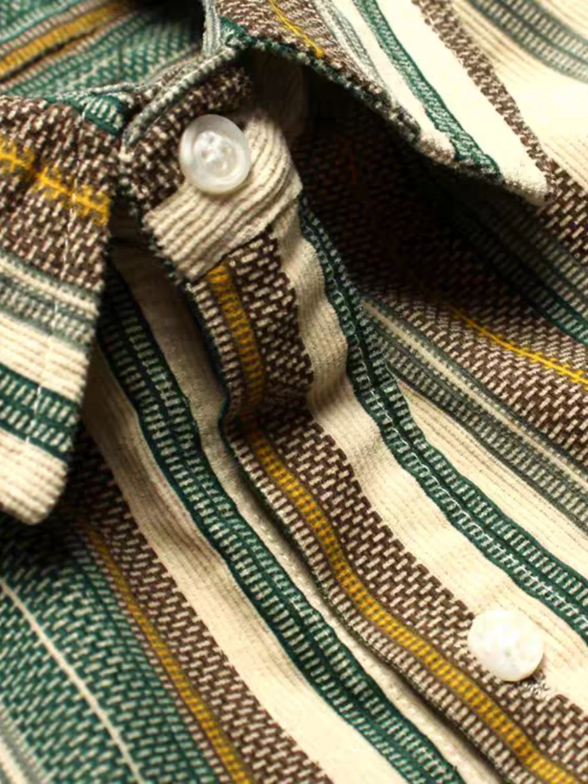 

Retro Japanese Sle Long Sve Corduroy irt Men's Loose Casual irt Spring Autumn Seasonal Workwear ket Stripe Pattern