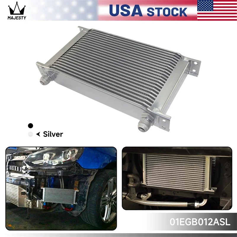 

Universal 22 Row AN10 Aluminum Engine Transmission 248MM Oil Cooler Black/Silver