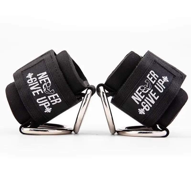 Verstellbare Handgelenksmanschetten, mit Neopren gepolsterte Riemen für Kabelmaschinen, resistentes Band, Krafttraining, Fitnessgeräte