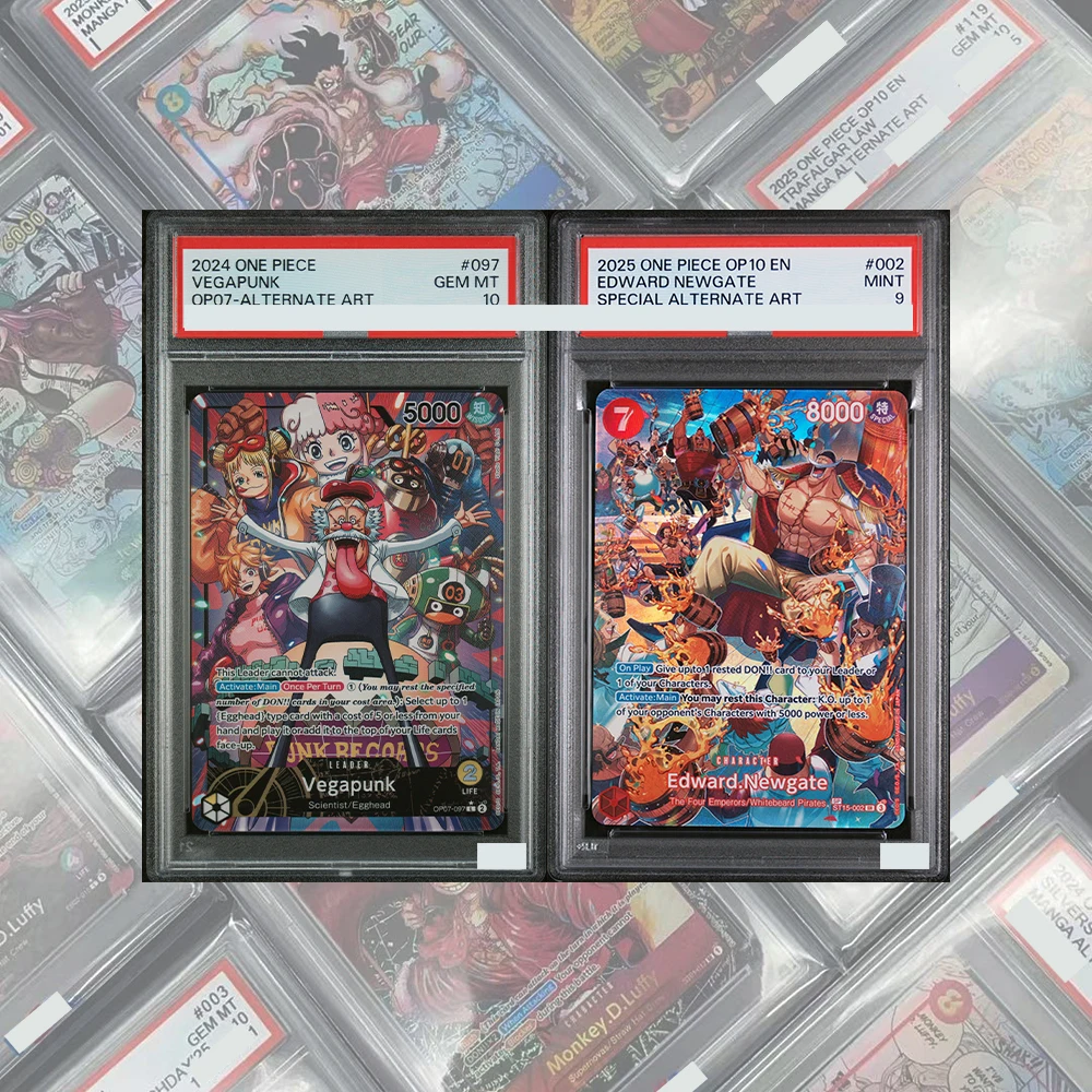 

Коллекционная карта DIY Proxy OPCG Graded Collection Card Vegapunk Alternate Art Leader OP07-097 500 Years in the Future GEM MT10 с голографическими этикетками