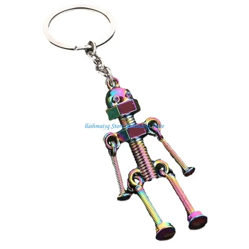 573B Versatile Mechanical Screw Robot Keychain Car Holder Bag Hangings Decoration Movable Joint Car Holder Accessory