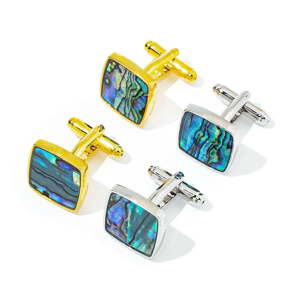 High Quality Wedding Cuff links Man Luxury Men's Shirt Cufflinks Shell Stone Custom Your Logo Man Gift Boyfriend Jewelry