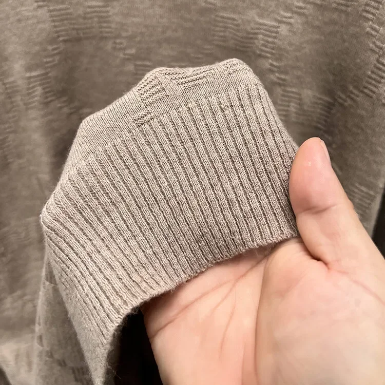 Мужской свитер с круглым вырезом, пуловер из искусственной шерсти, жаккардовая одежда с длинным рукавом, зима 2024