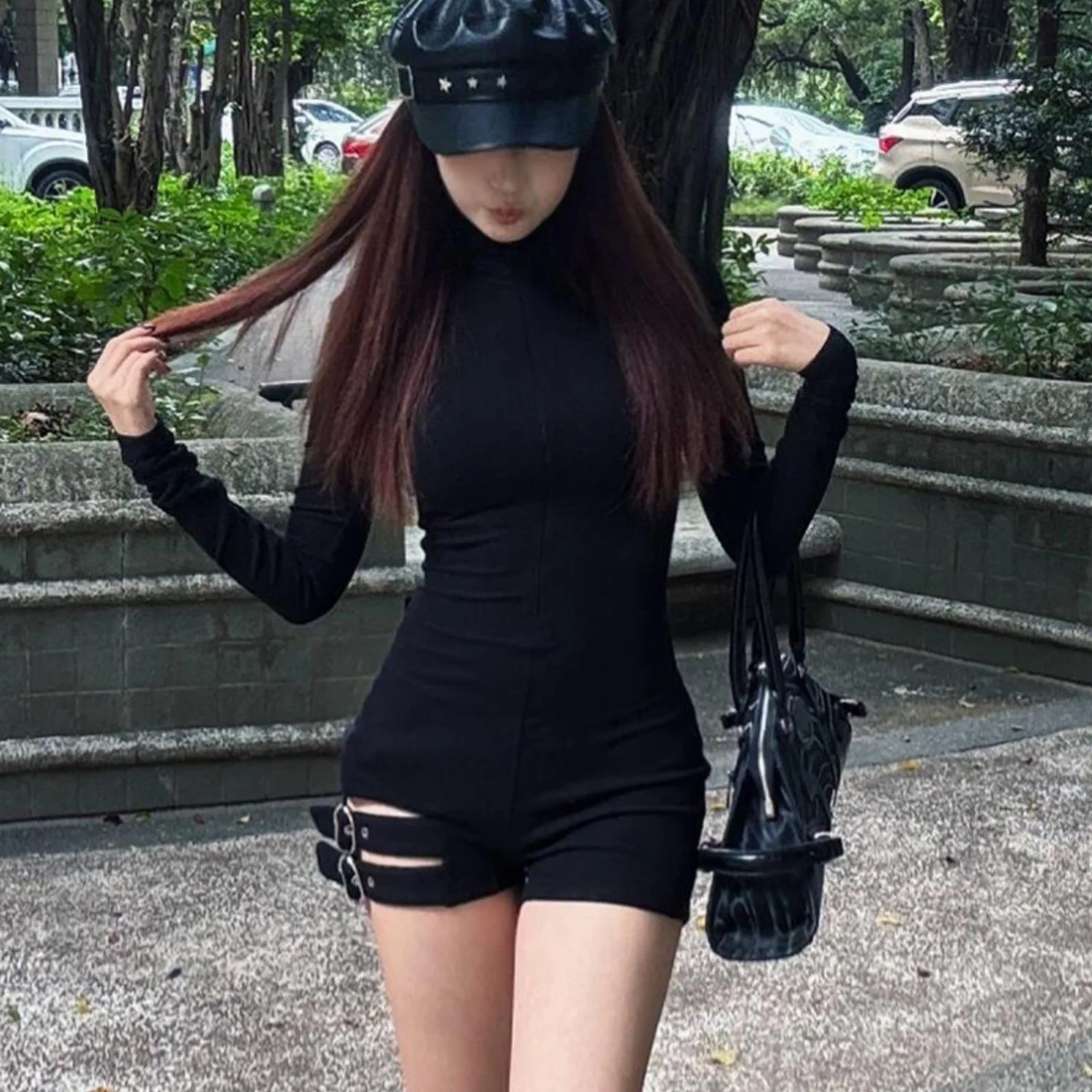режим сочетания комбинированных женских басов Simpleiyadare à manches longues panement body 2025 nouveau Y2K Style отличаются Spice Girl barbot