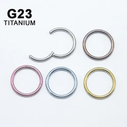 16G 18G 20G Titanium Anodized Hinged Segment Ring Clicker Hoop for Nose Septum Daith Conch Tragus Helix Piercing Earring Jewelry