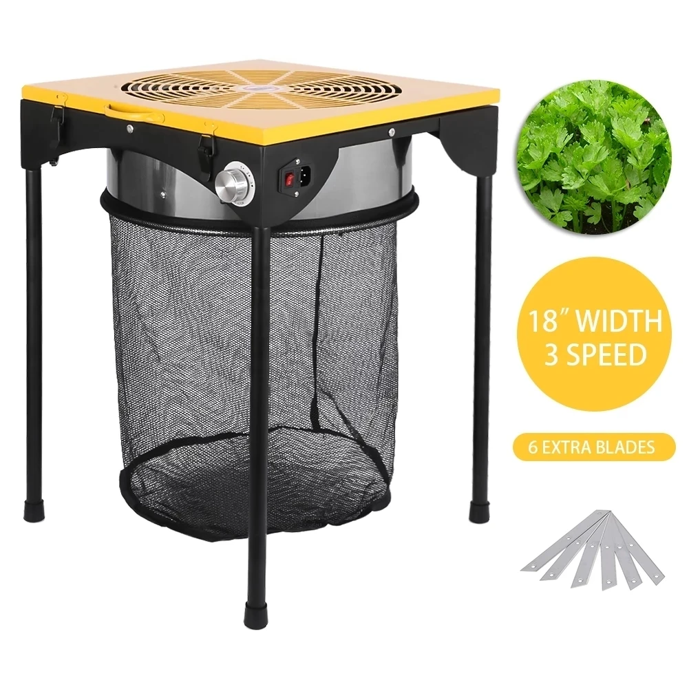 3 Speed Hydroponic Leaf Bud Trimmer Trim Reaper 18" Table Electric Grass Trimmer Machine with 6 Extra Blades