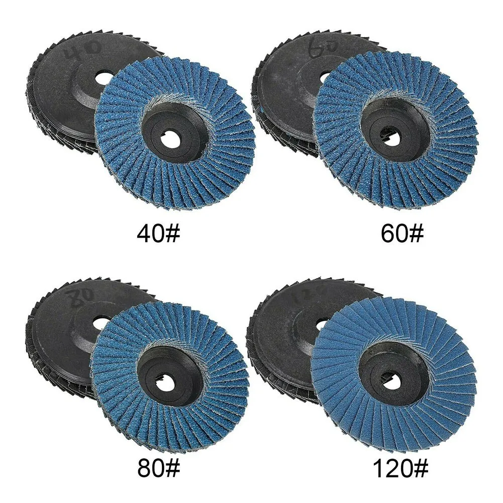 8Pcs 3 Inch 40/60/80/120 Grit Flat Flap Discs 75mm Sanding Grinding Wheels Wood Cutting Metal Grind For Angle Grinder