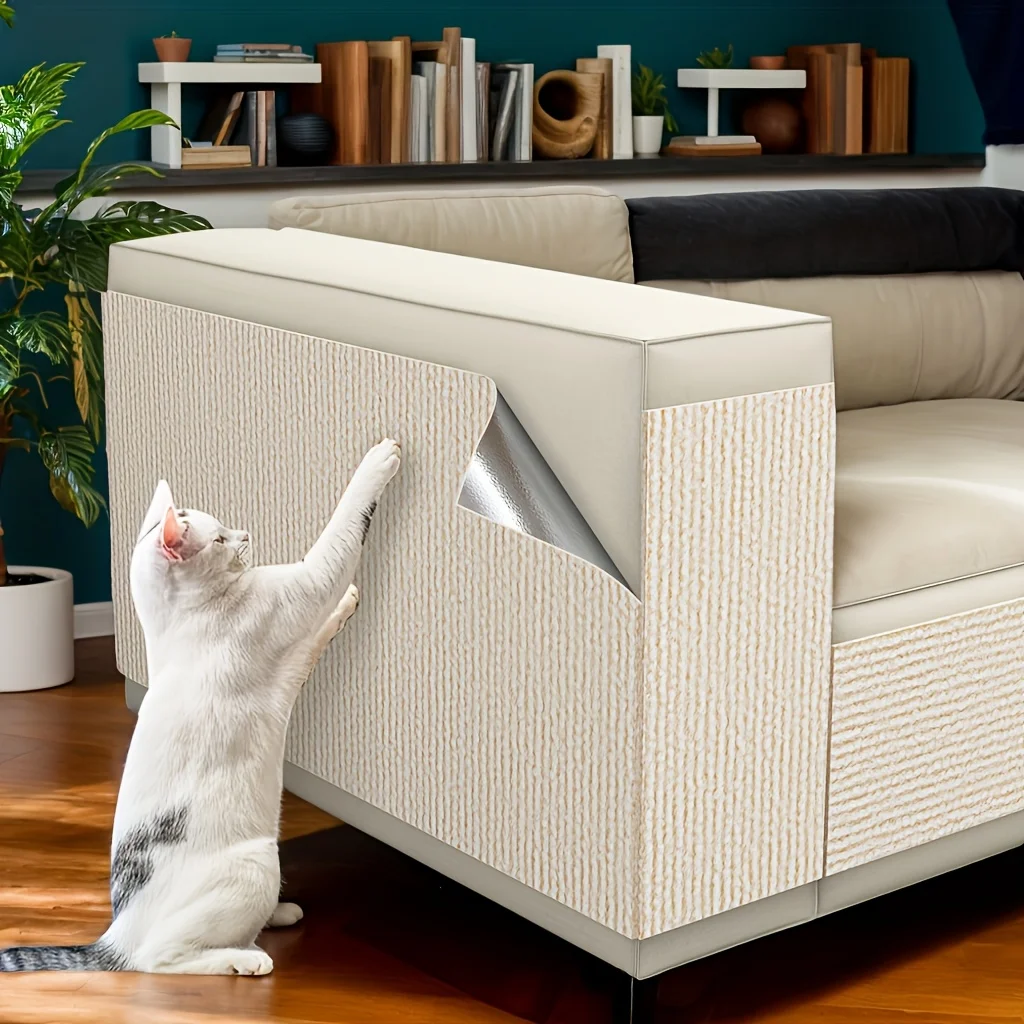 Durable Self-Adhesive Cat Scratching Pad - Sofa Wall Furniture Guard Protects Against Scratches Indoor Cats Supplies Accessories