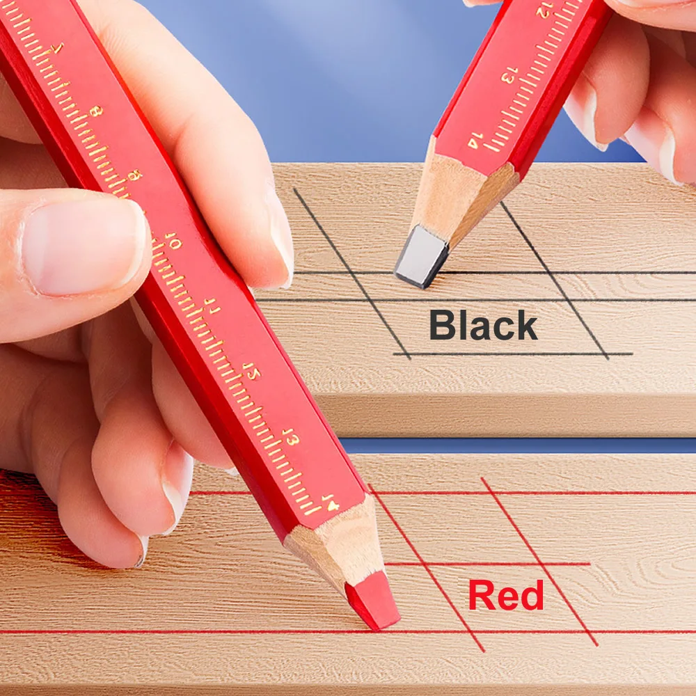 1/5/10 قطعة قلم نجار سميك الأساسية قلم أسود خاص بمناسبة القلم DIY بها بنفسك مع مقياس أداة النجار القلم القرطاسية بمناسبة القلم #4