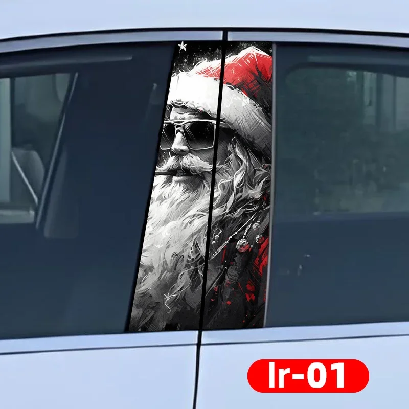 

1pc/2pcs Graffiti Funny Santa Claus Car Stickers Waterproof Auto Vinyl Decals Anime Decoration for Automobile B-pillar