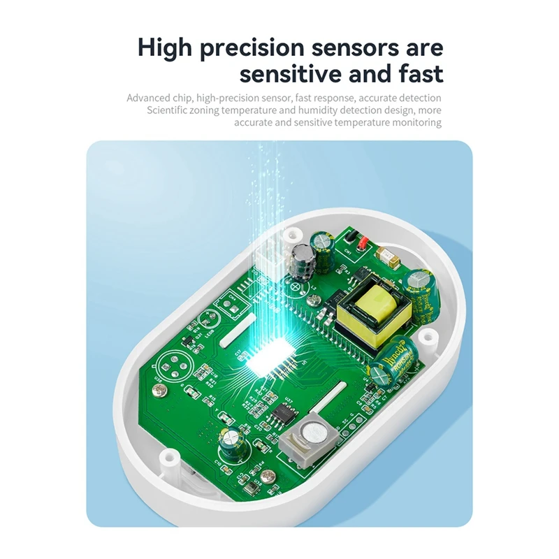 3-In-1 Carbon Monoxide Detector Temperature And Humidity Detector Portable CO Monoxide Alarm Gas Detector US Plug