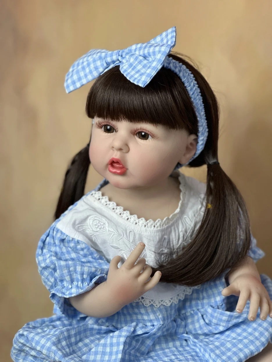 BZDOLL Lebensechte 55 CM Weiche Volle Silikon Körper Prinzessin Kleinkind Realistische Reborn Baby Mädchen Puppe Bebe Geburtstag Geschenk