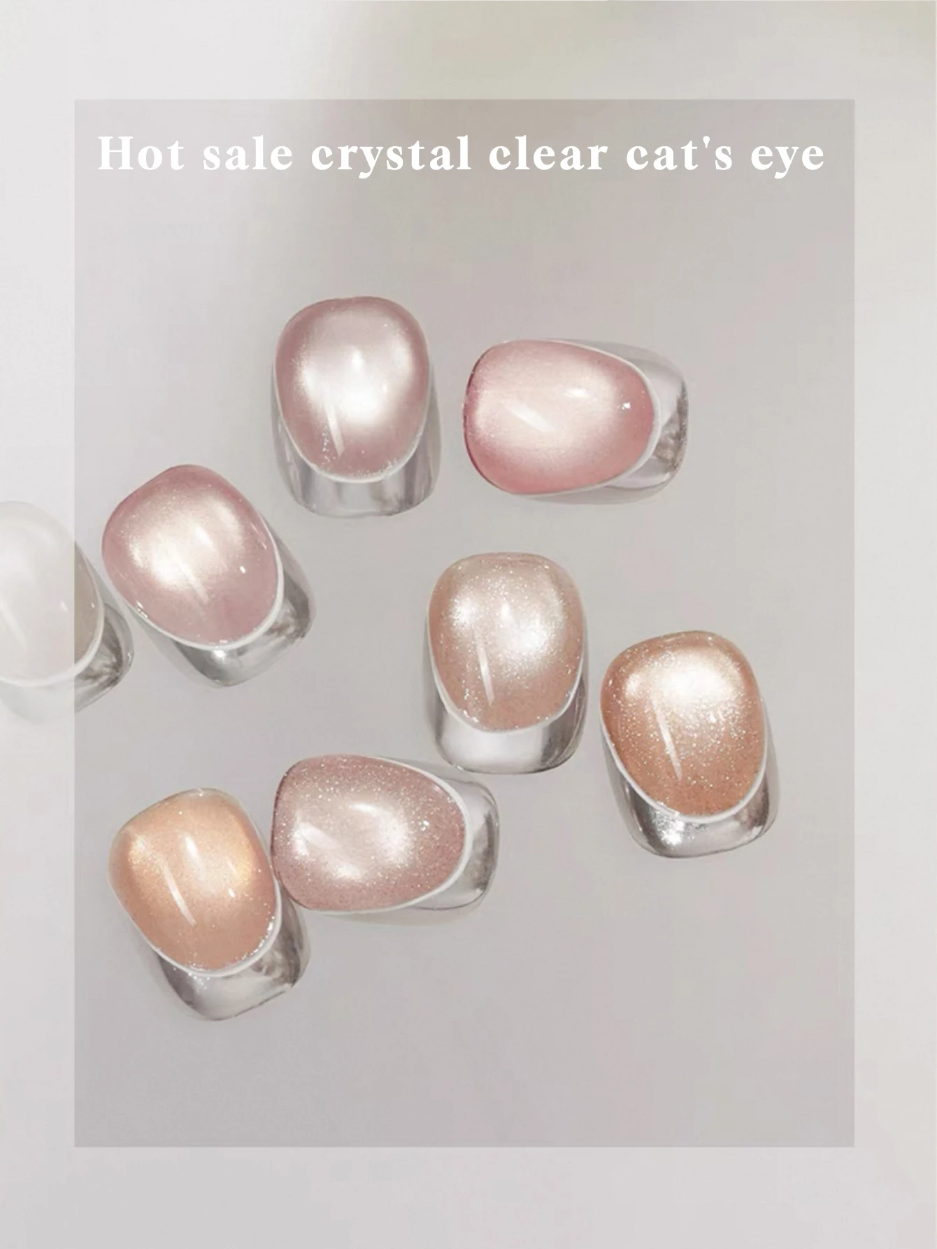 

8-Color Peach Nail Supplies - 2025 New Magnetic Cat's Eye, Slim-Whitening Gel Polish for Pool Party Girls
