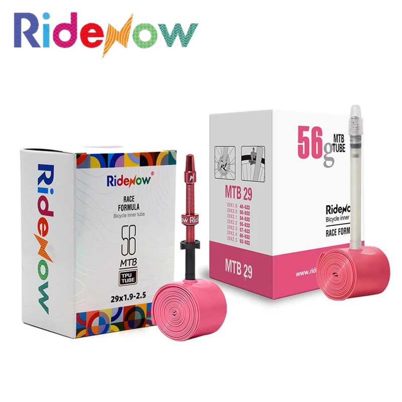 RideNow TPU Inner Tube MTB 29/1.9-2.5 56g Normal/Removable Metal Presta Valve Cores External Thread Puncture Resistant Tube