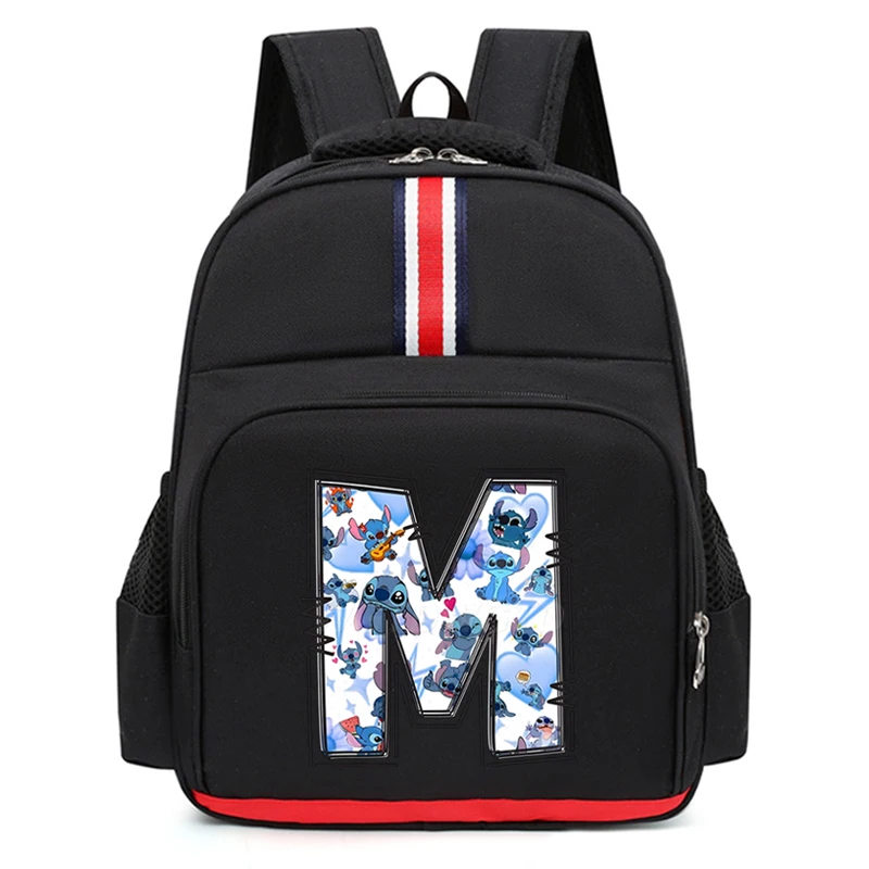 

Cartoon Stitch Letters A B C D Print Kids Backpack Lilo and Stitch Anime Knapsack School Gifts Primary Kindergarten Backpacks