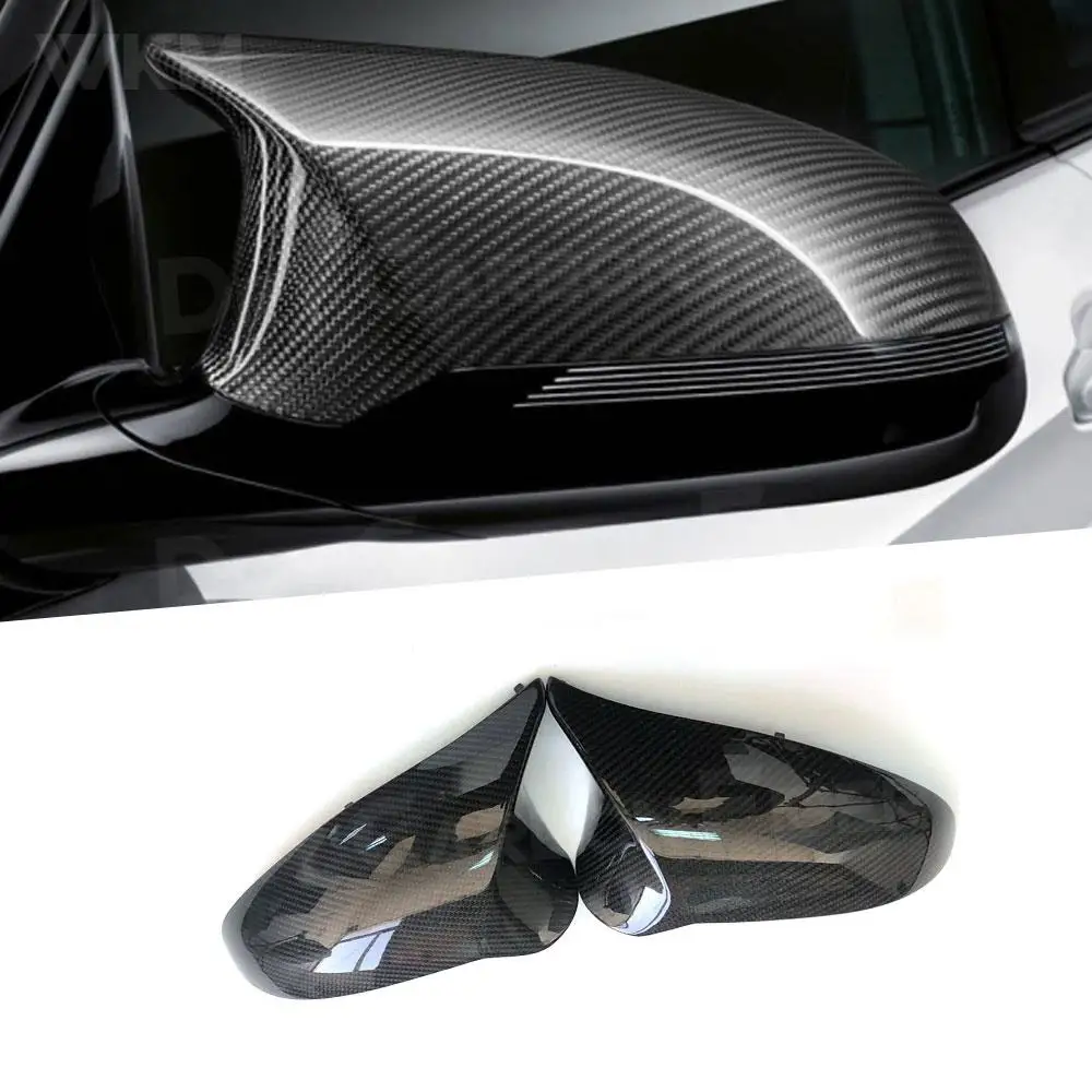 

For BMW F80 M3 F82 M4 2015 -2018 Rear View Mirror Trim Caps Horn Replacement Style Dry Carbon Fiber Side Mirror Cover 2PCS RHD