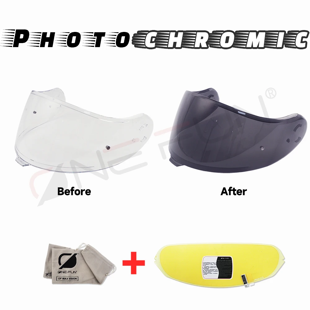 For shoei NEOTEC3 CNS-3C Photochromic Motorcycle Helmet Visor Replacement Scratch-Resistant UV-Protected Anti-fog