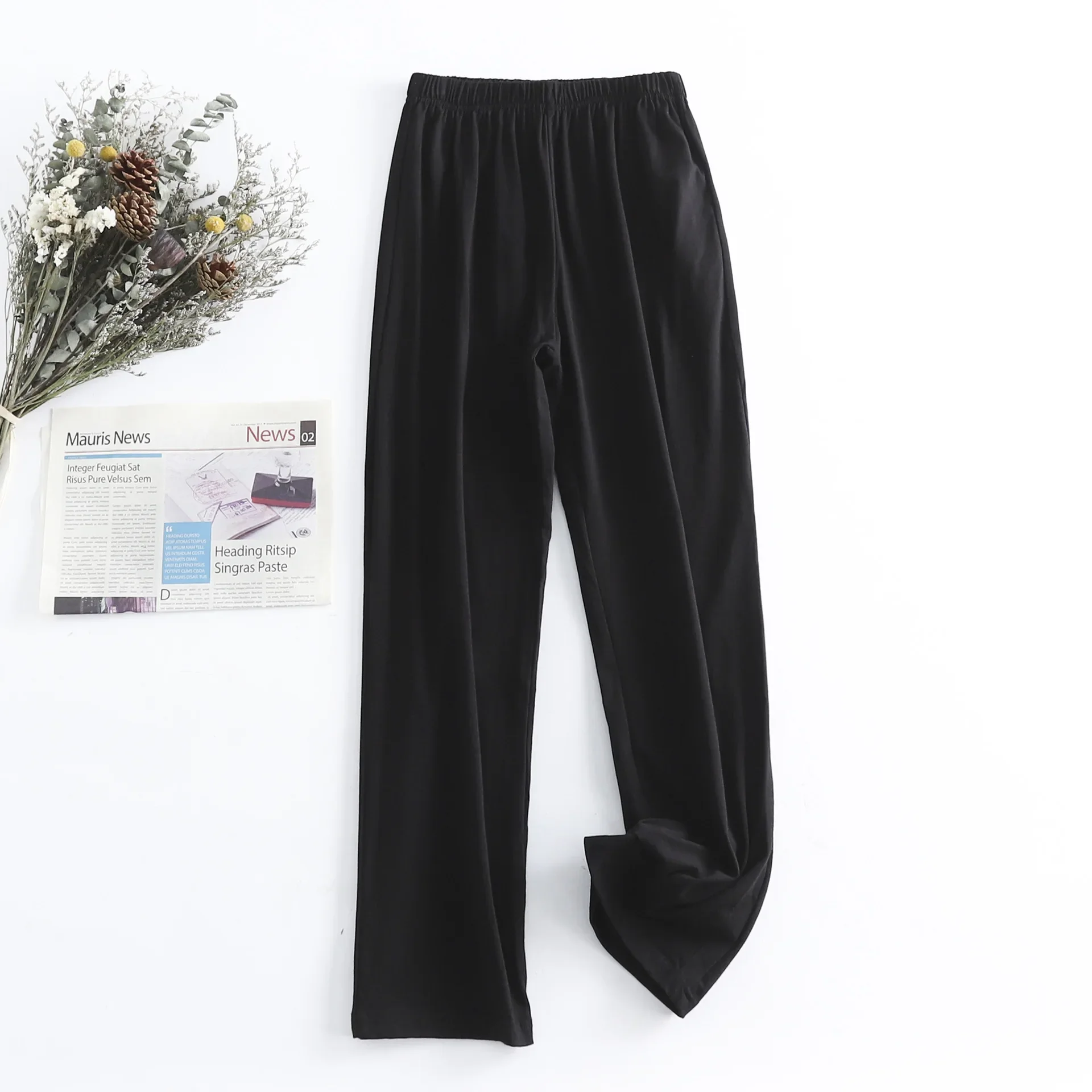 Women's Solid Color Trousers In Spring, Summer and Autumn, Thin Loose Sports and Leisure Pants, Wearing Pajamas At Home.