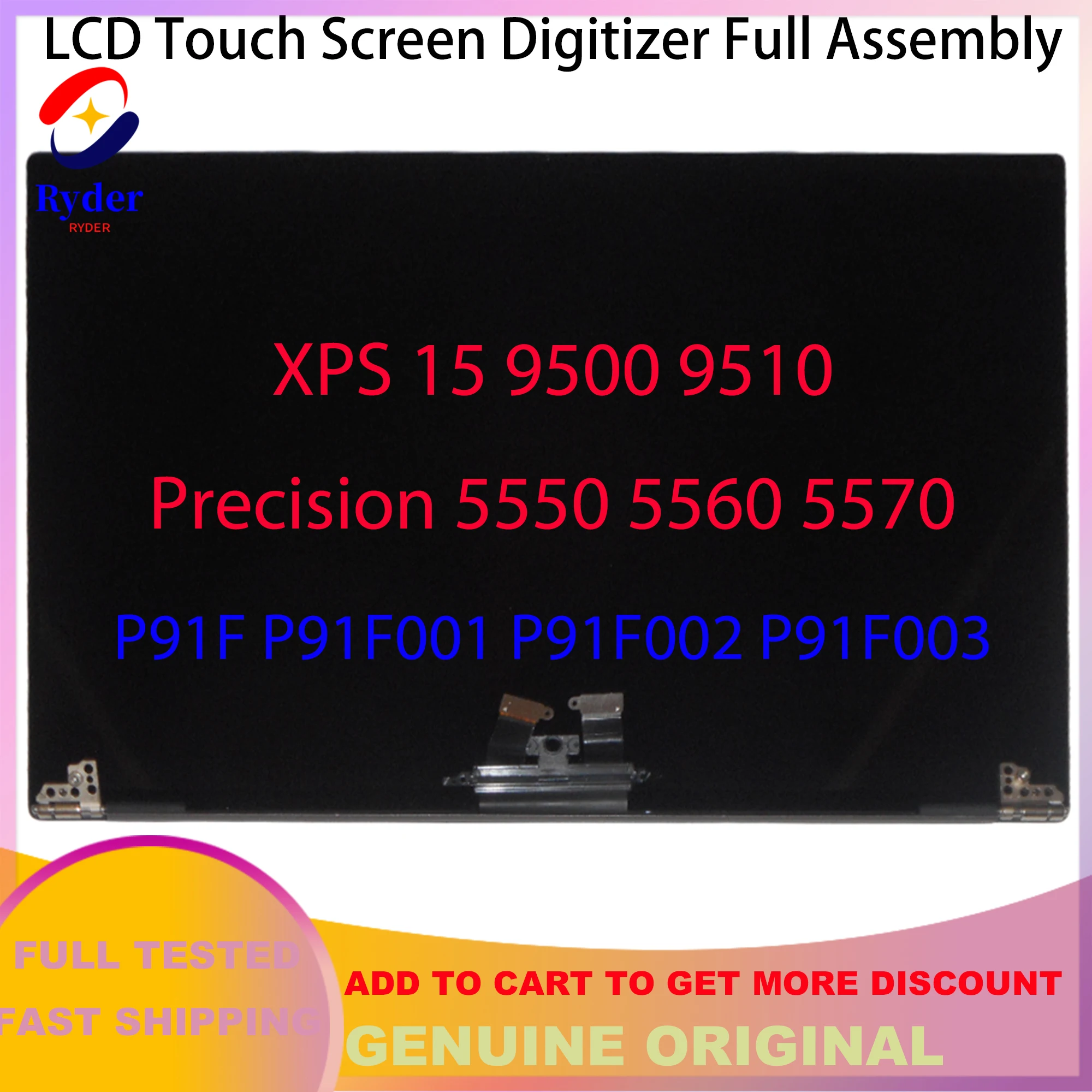 15.6 Inch Original For Dell XPS 15 9500 9510 Precision 5550 5560 LCD Touch Screen Replacement Full Assembly P91F P91F001 P91F002