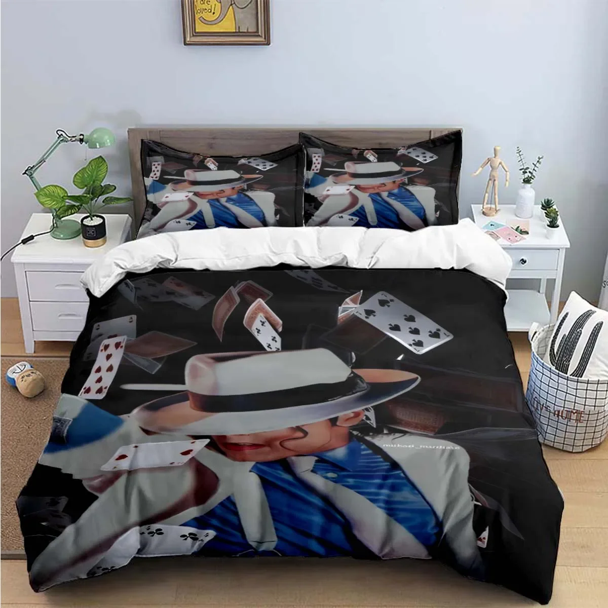 Michael Jackson Bedding Set Singer 3D Digital Printing Musical Genius Bed Linen Suitable for Bedroom King of Pop Duvet Cover Set