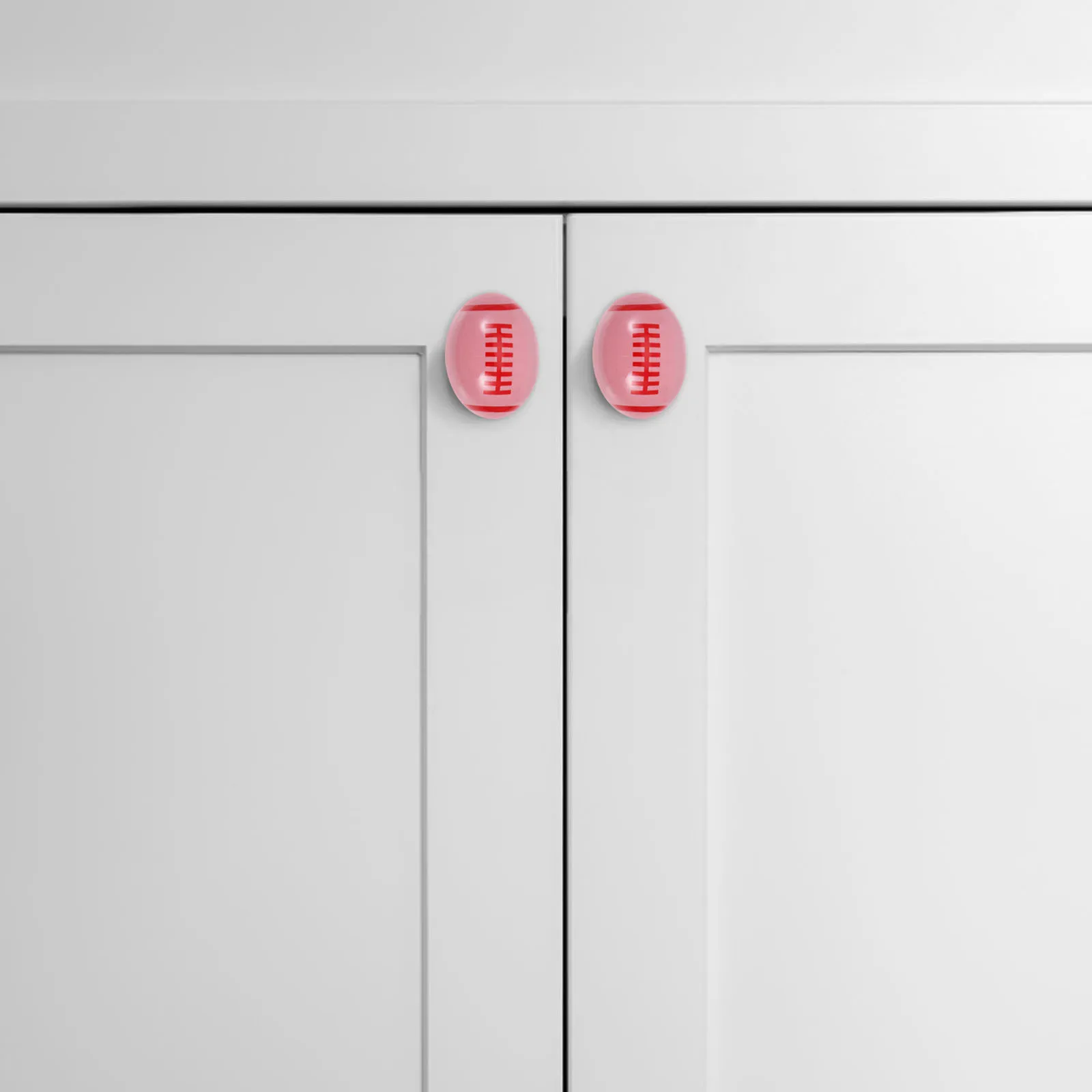 

2Pcs Rugby Ceramic Drawer Pulls Adorable Cartoon Single Hole Handles for Children's Room Dressers Wardrobes Cabinet Knobs Sports