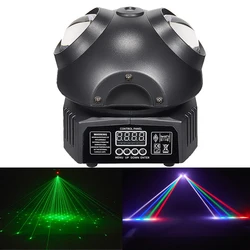 Mini DJ Disco Party Light 8 x3w DMX LED Beam Moving Head Light con proiettore di luce Laser da palcoscenico remoto per lo spettacolo di natale di nozze