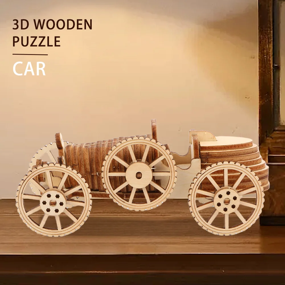 3D Stereo Retro Cabrio Auto Modell Holz Puzzle Erwachsene Kinder Pädagogisches Puzzle Spiel Auto Holz Puzzle Spielzeug
