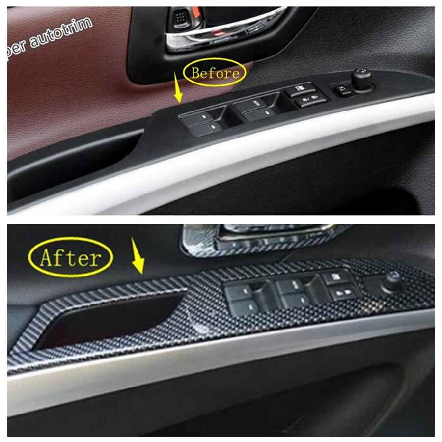 Door Armrest Window Lift Button Control Panel Cover Trim Carbon Fiber / Matte Accessories Fit For Suzuki Sx4 s-cross 2014 - 2022