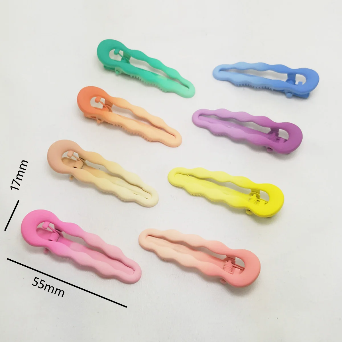 Girls Metal Wave Hair Clips Barrettes Neon Ombre Candy Colors Hairpins Snap Hairgrip Hair Clamps Women's Bobby Hair Accessories