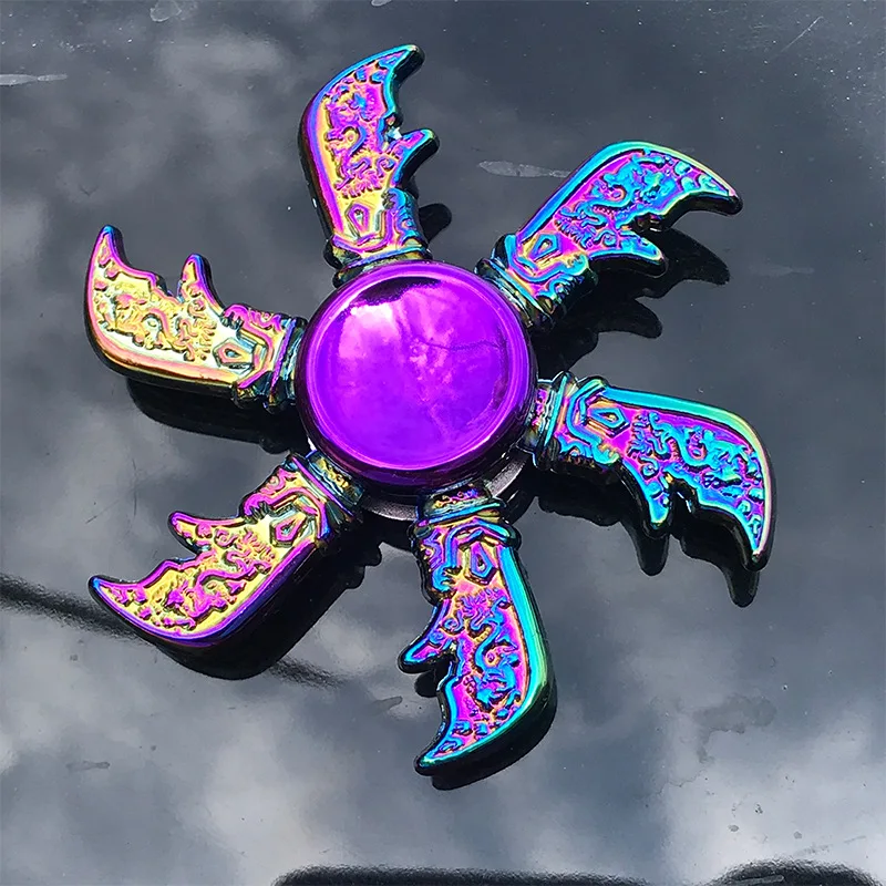 Neuer Metall-Regenbogen-Fidget-Spinner mit Farbverlauf R188 Geräuscharmes Lager EDC Handspinner Fingerspitzen-Gyro Anti-Angst Erwachsenenspielzeug Geschenke