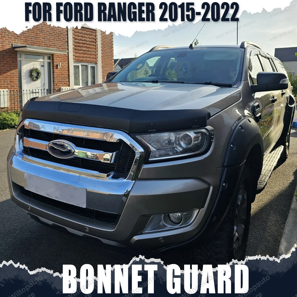 Image of Motorhaubenschutz für Ford Ranger T7 T8 2015-2022 Wildtrak XLT XLS Raptor Motorhauben-Lufteinlass Insektenschutz ABS Insektenschutzhaube 1 Stück