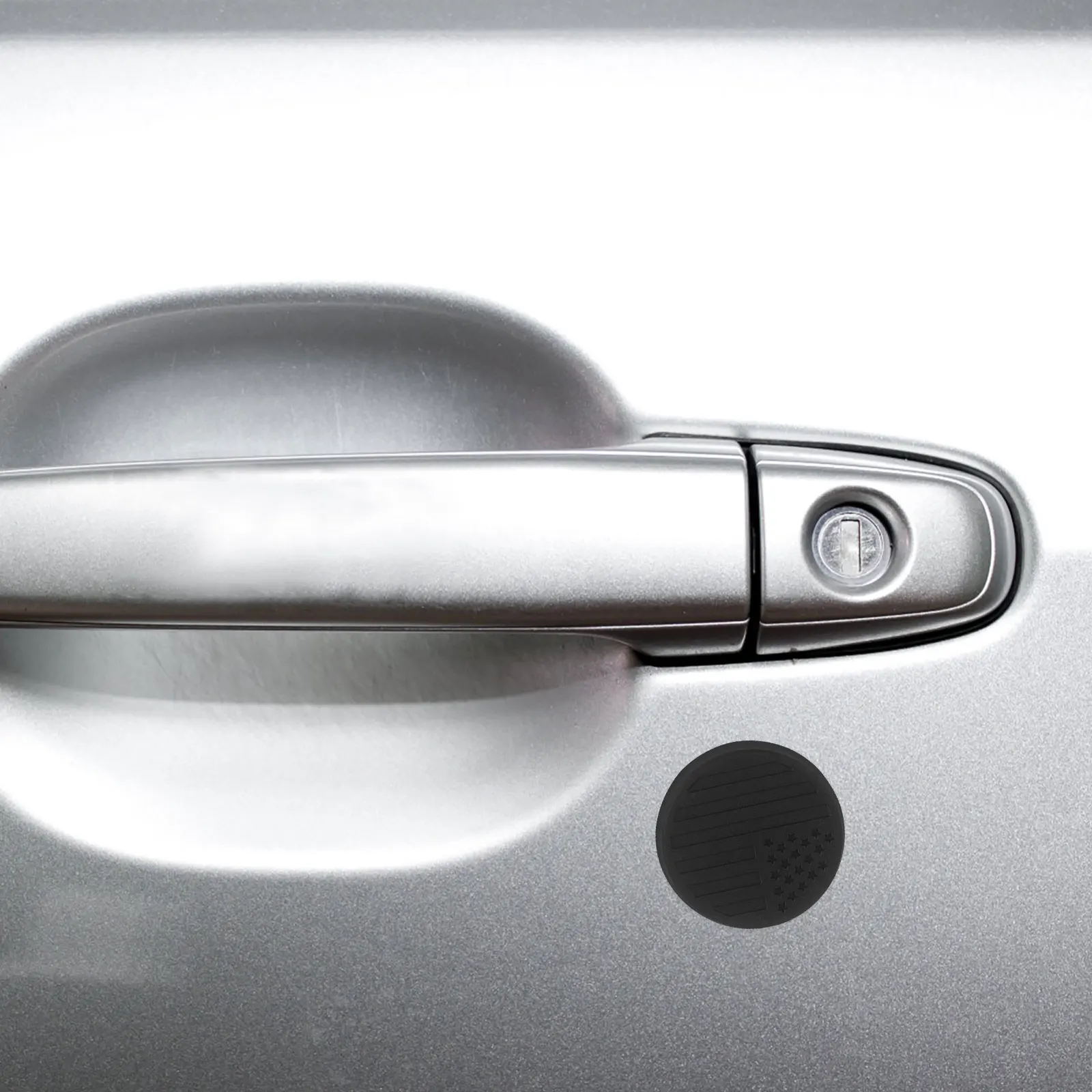 

3Pcs Vehicle Door Keyhole Protectors Black Round Magnet Covers Car Keyhole Decoration for Jt