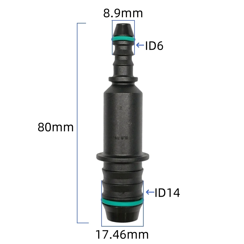 ID6 to ID14 straight two way connector joint two-way Duplex fitting plastic high quality accessories auto parts 2pcs a lot