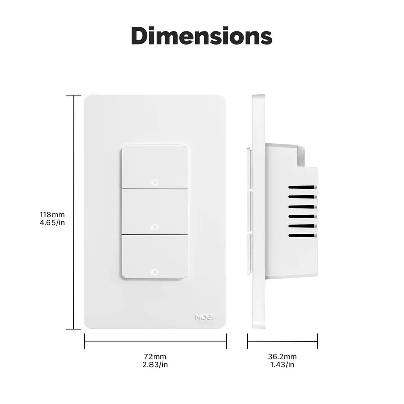 MOES-interruptor de materia WiFi, botón de luz inteligente Tuya, cable neutro, Control por aplicación, diseño de conexión a tierra, Alexa, Google Home, Apple Home