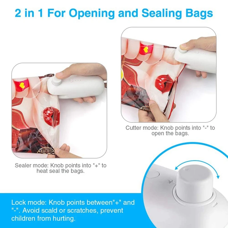 Mini sellador de papel de aluminio recargable por USB, Mini máquina de sellado portátil