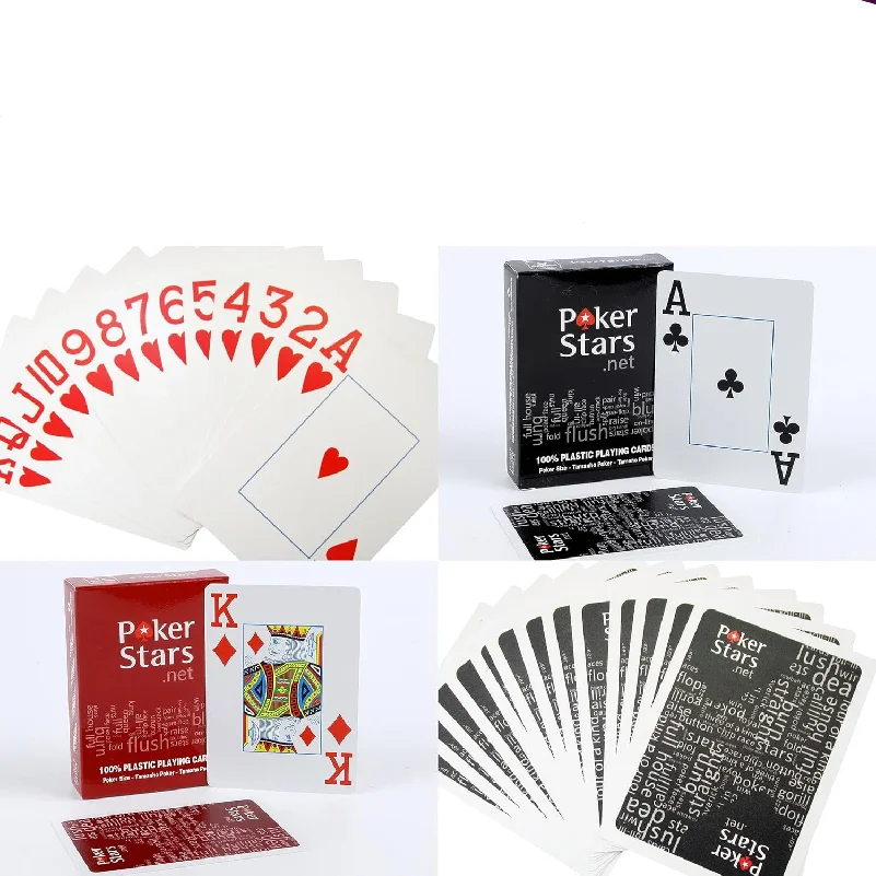 Texas PCV Playing Cards Standard Index Red Black Decks of Cards Premium Poker Cards for Blackjack Casino Family Games