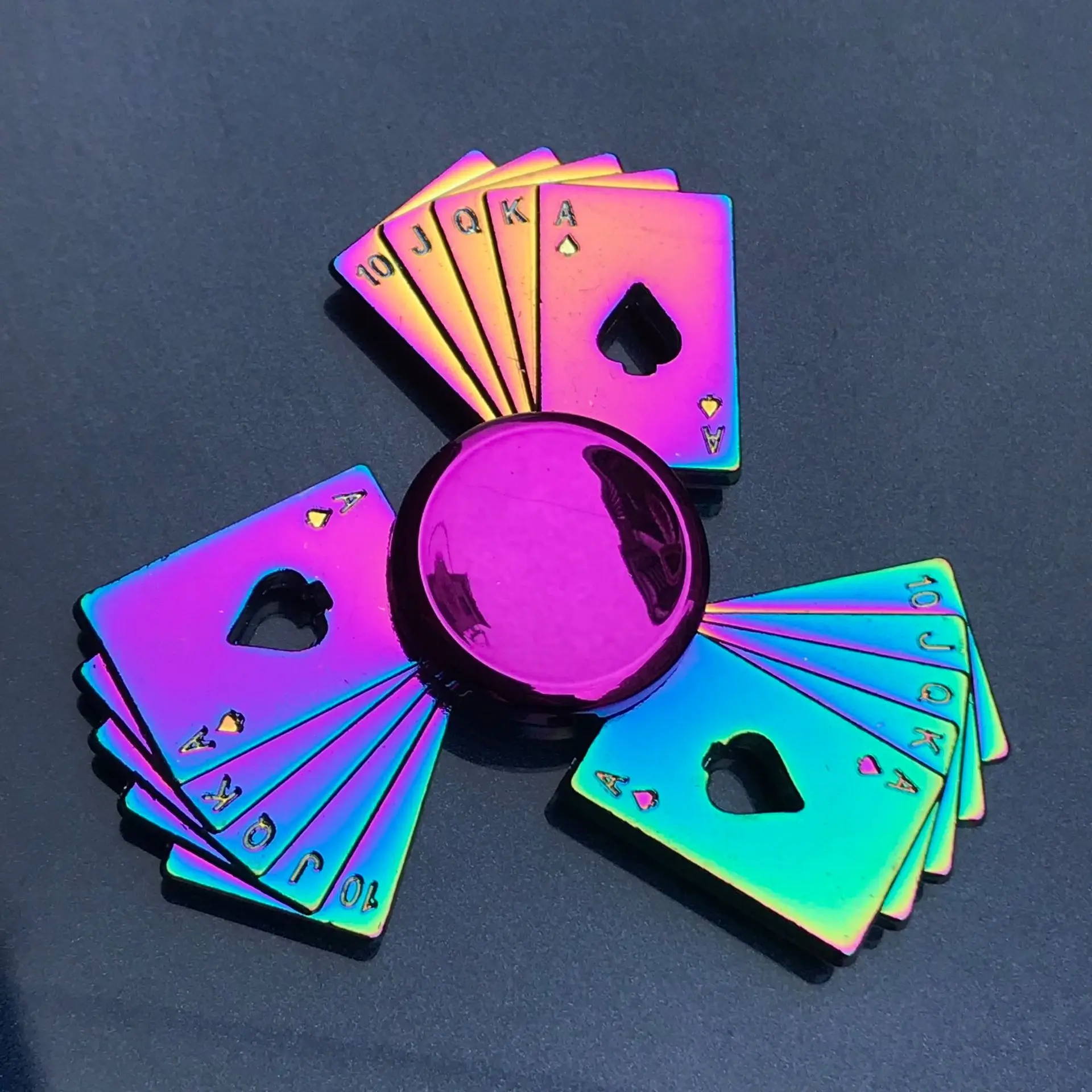 Rainbow Fidget Metallspinner, bunte Fingerspinner, Hochgeschwindigkeits-Handspinner, Zappelspielzeug zur Stress- und Angstlinderung für Erwachsene