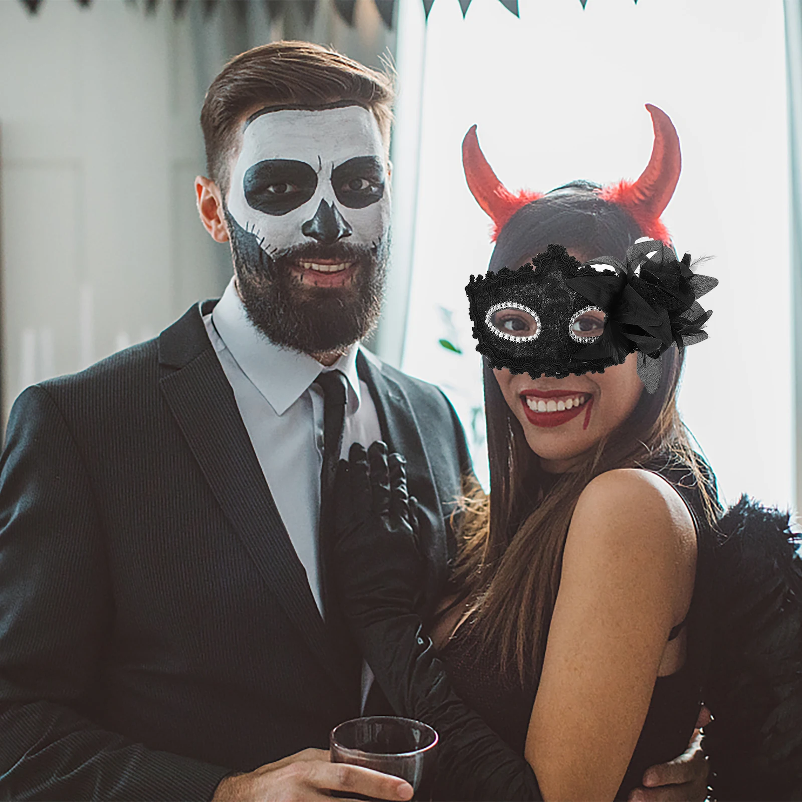 

2pcs Princess Masks Elegant Embroidered Masquerade Masks for Prom Party Face Decorations Adult Accessories Fashion Props